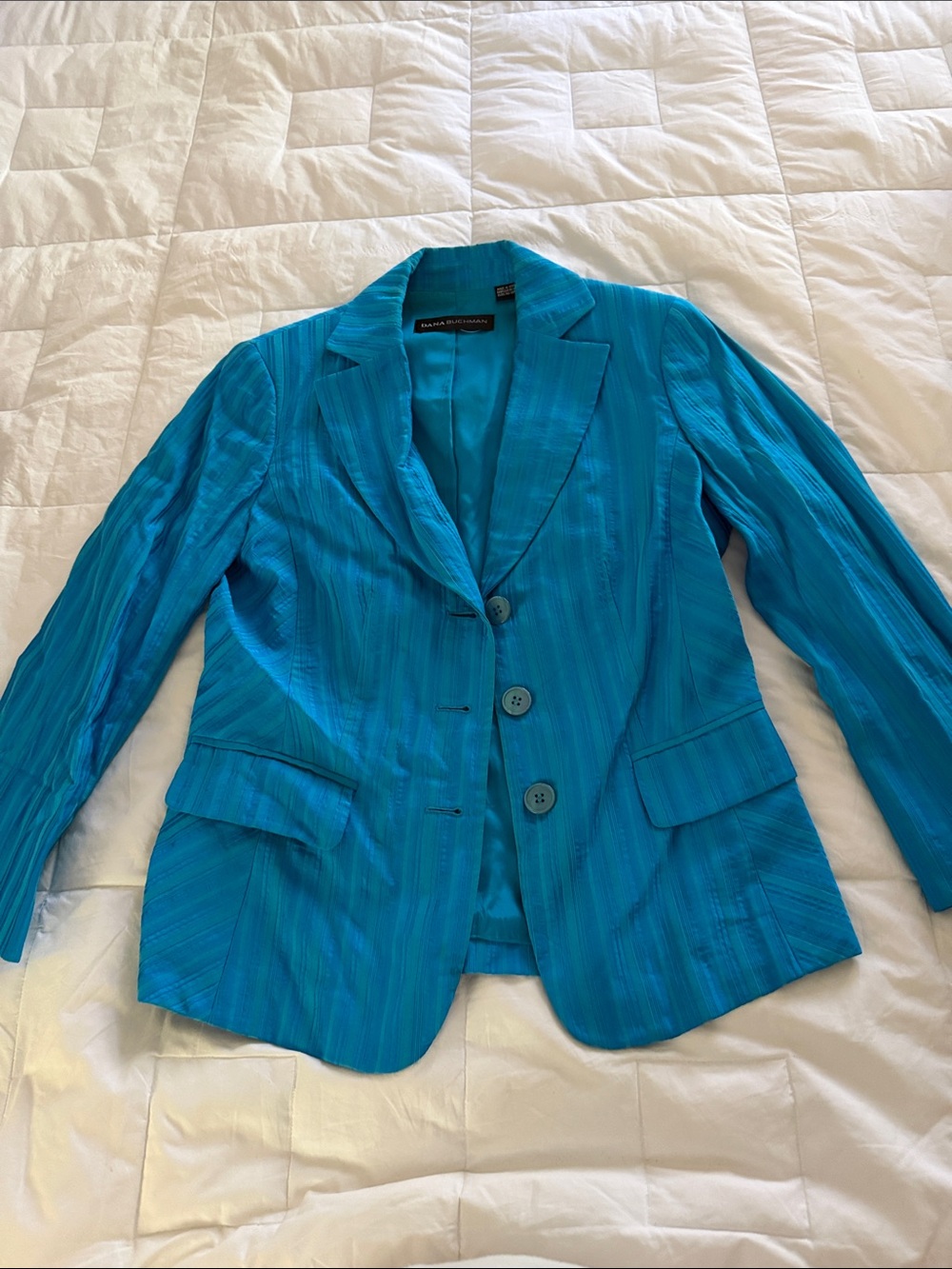Dana Buchman Bright Teal Blue Women's Blazer Sport Coat